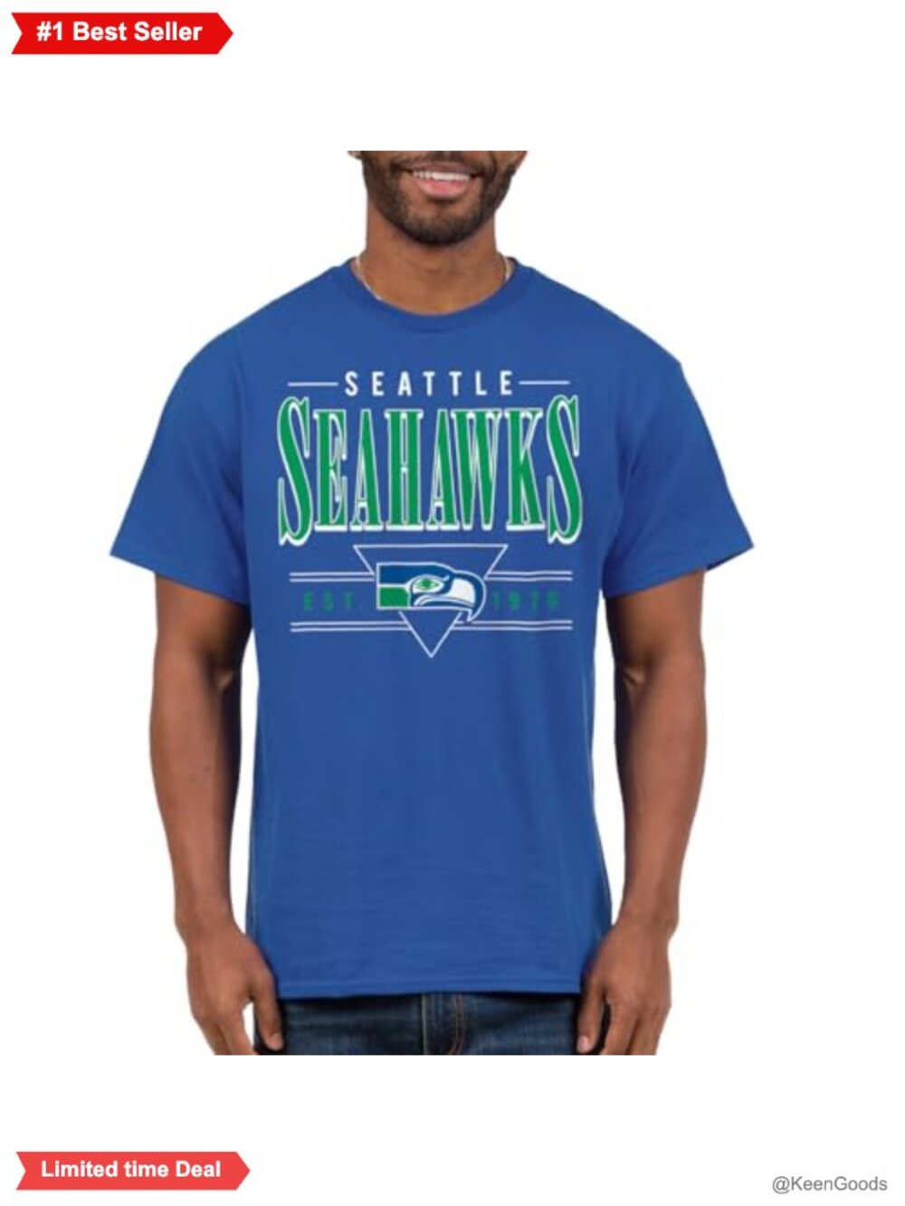 NFL Seattle Seahawks Retro Short Sleeve Fan Tee Officially Licensed
